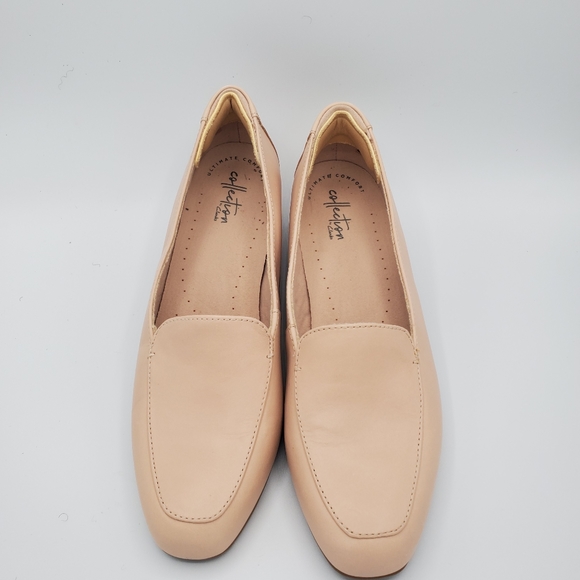 clarks womens black flat shoes